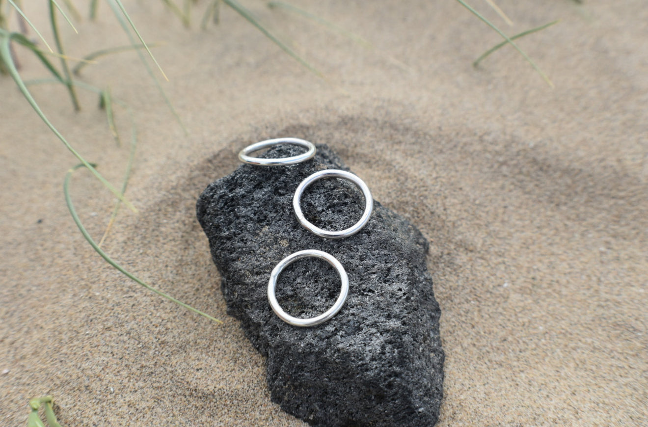 Silver Stacking Rings - Triplets