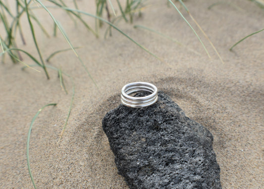 Silver Stacking Rings - Triplets